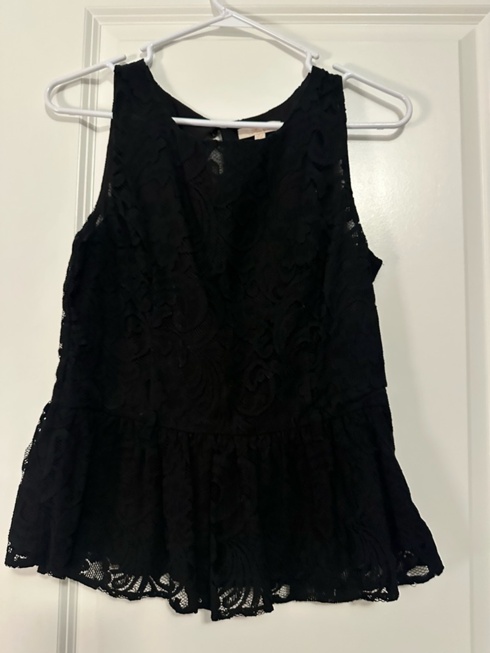 Women’s Black Lace Peplum Tank Top
